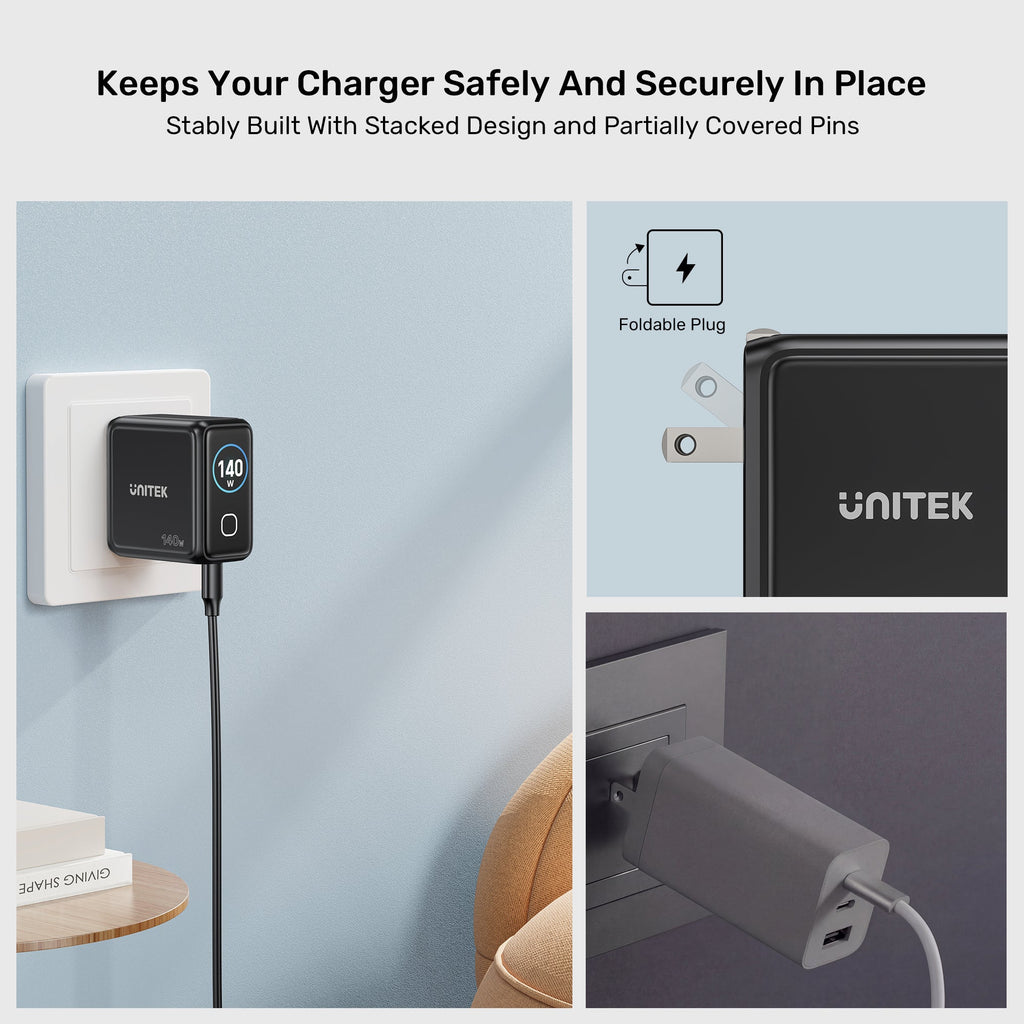 Rexo 140W 4-Port GaN Charger with Smart Display