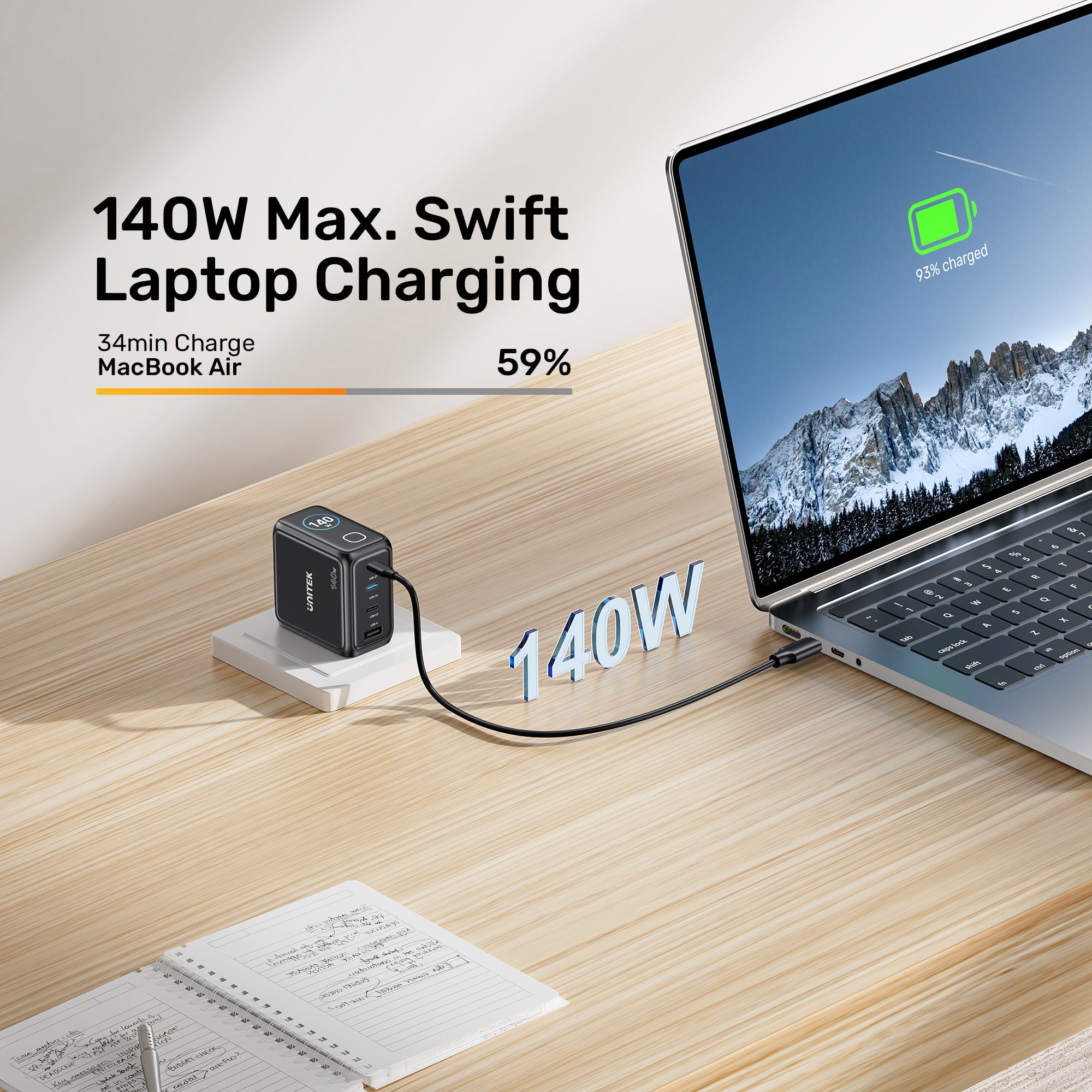 Rexo 140W 4-Port GaN Charger with Smart Display