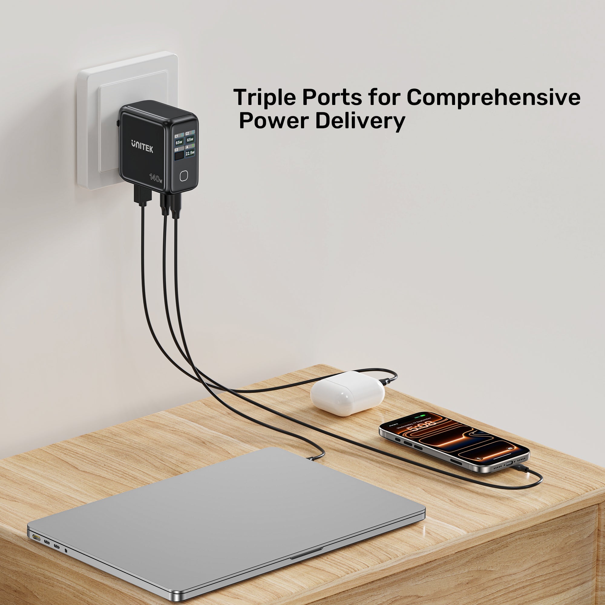 Rexo 140W 4-Port GaN Charger with Smart Display