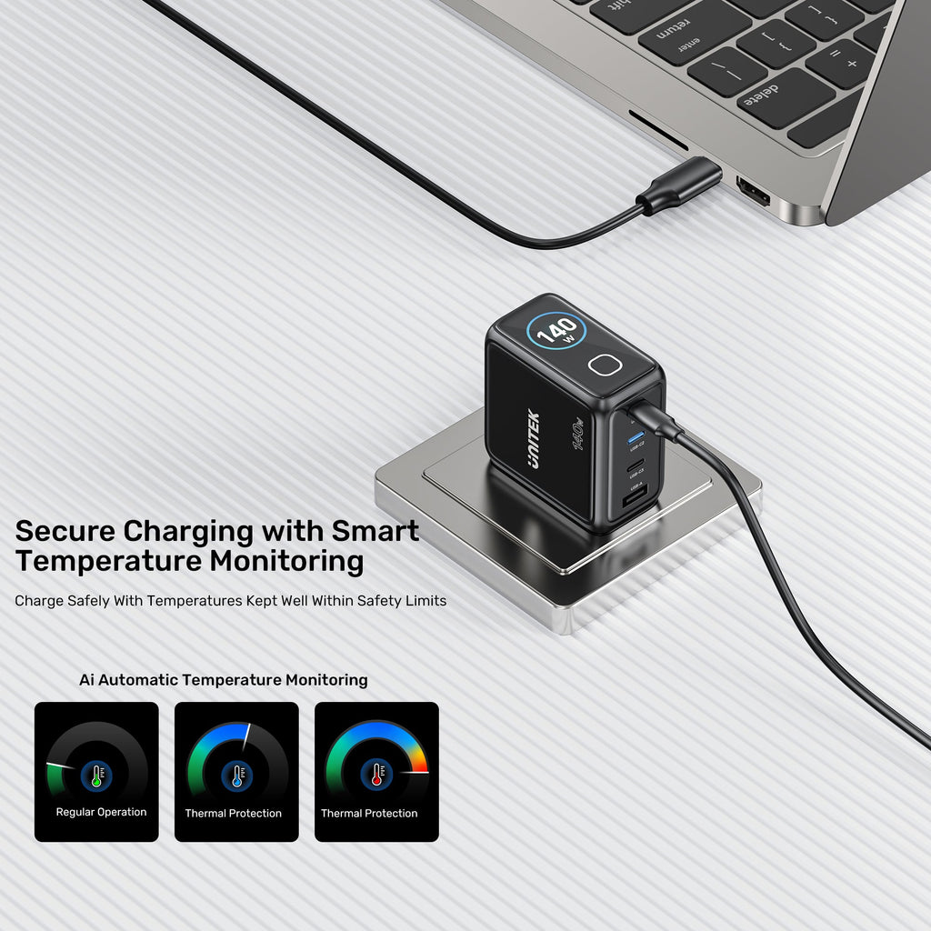 Rexo 140W 4-Port GaN Charger with Smart Display