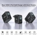 Rexo 140W 4-Port GaN Charger with Smart Display