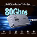 SolidForceReefer TurboCool+ 80Gbps M.2 SSD Enclosure with Intelligent Cooling Fan System
