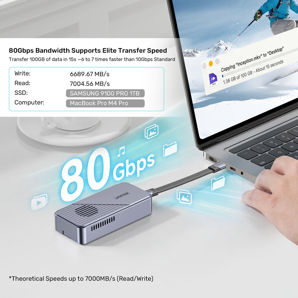 SolidForceReefer TurboCool+ 80Gbps M.2 SSD Enclosure with Intelligent Cooling Fan System