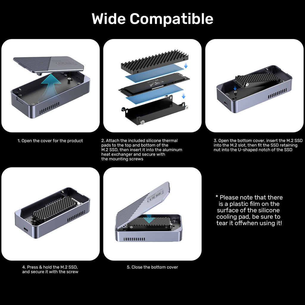 SolidForceReefer TurboCool+ 80Gbps M.2 SSD Enclosure with Intelligent Cooling Fan System