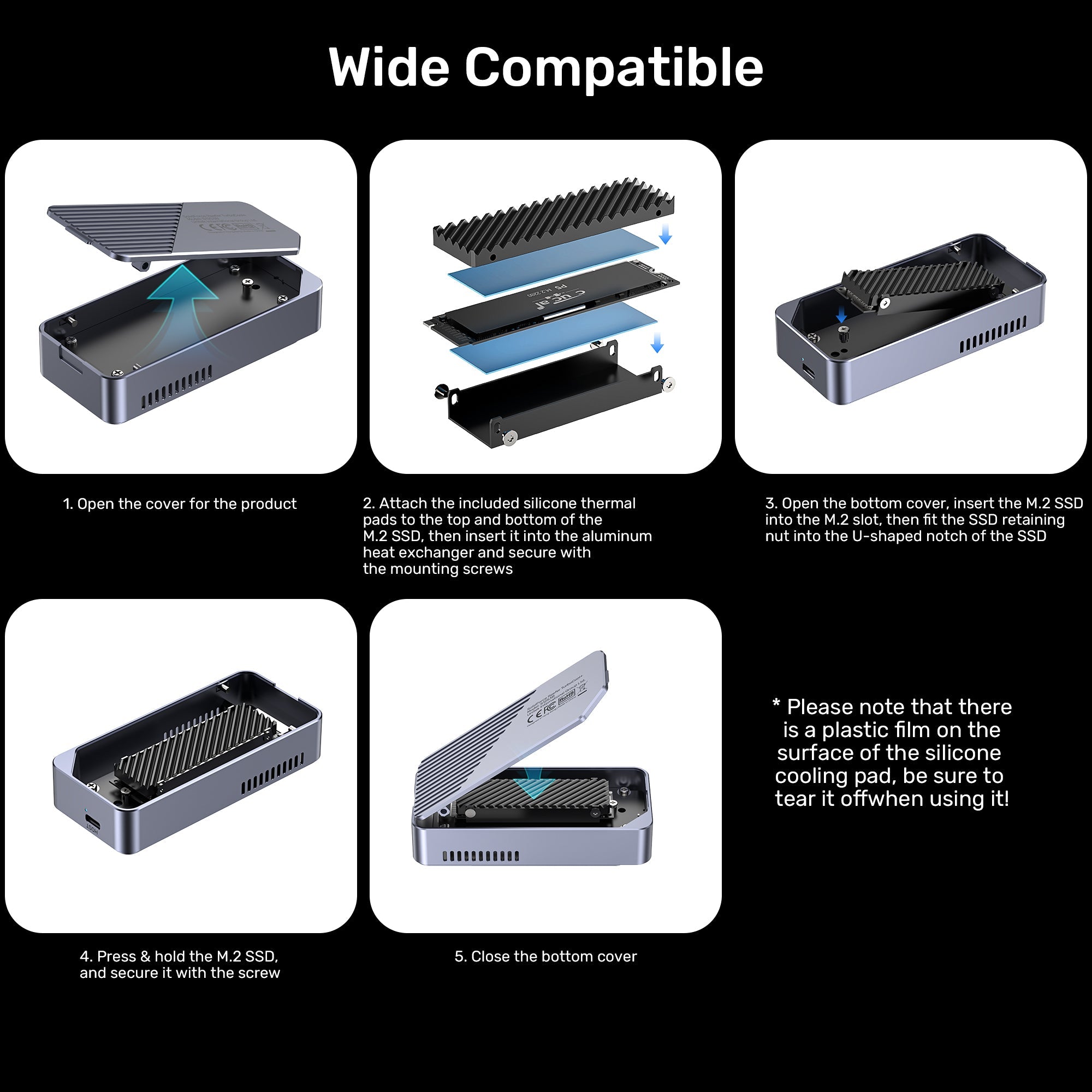 SolidForceReefer TurboCool+ 80Gbps M.2 SSD Enclosure with Intelligent Cooling Fan System