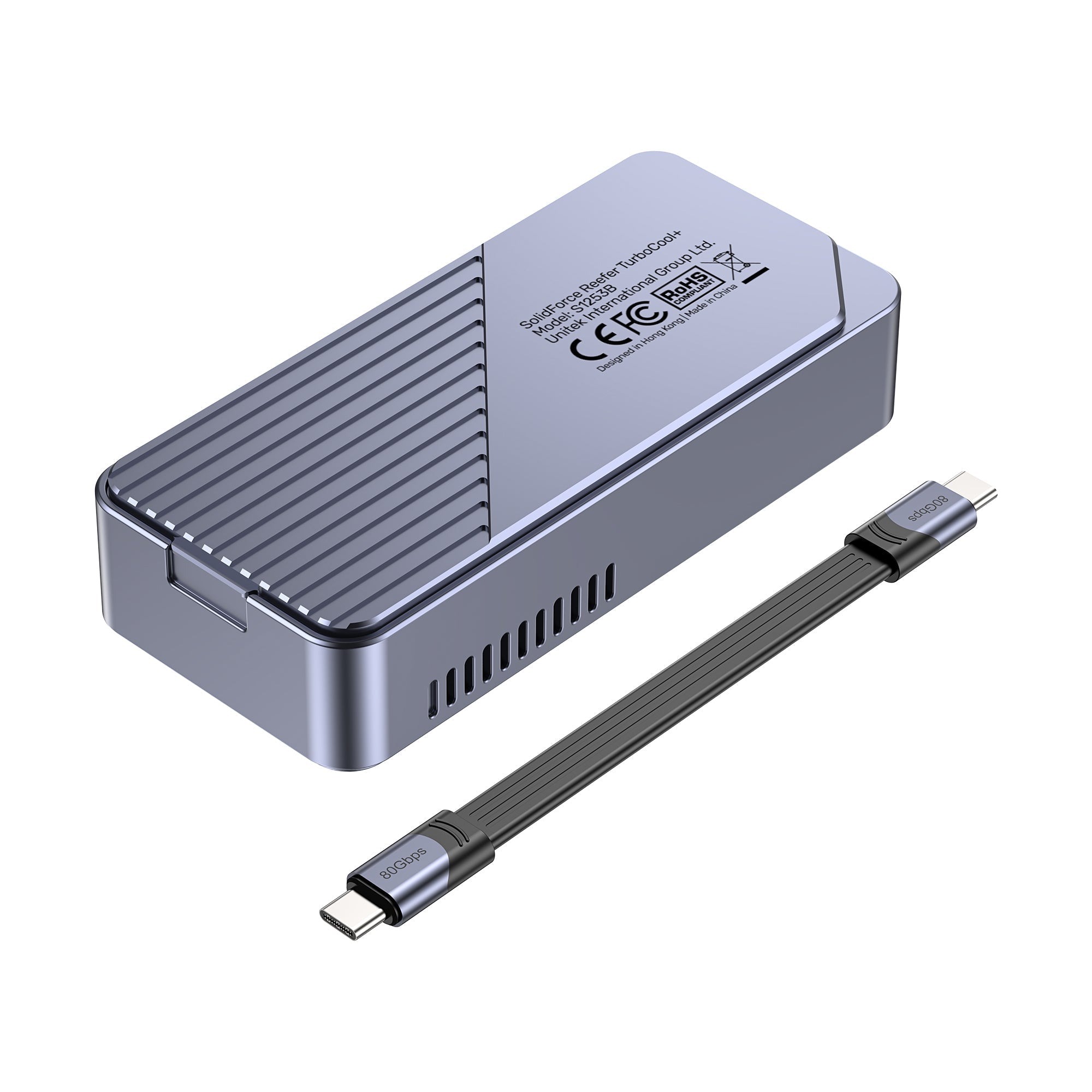 SolidForceReefer TurboCool+ 80Gbps M.2 SSD Enclosure with Intelligent Cooling Fan System