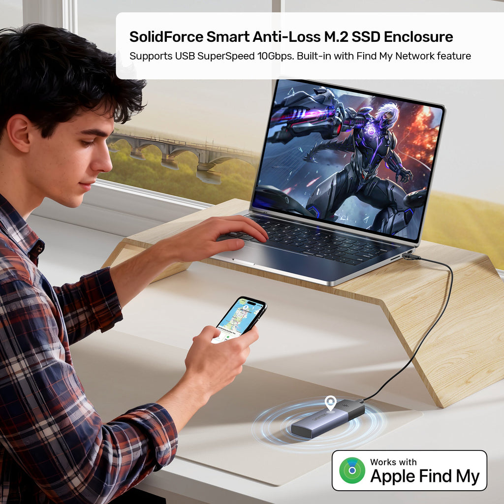 SolidForce Smart Anti-loss M.2 SSD Enclosure