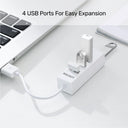 4 Ports USB 2.0 Hub in White