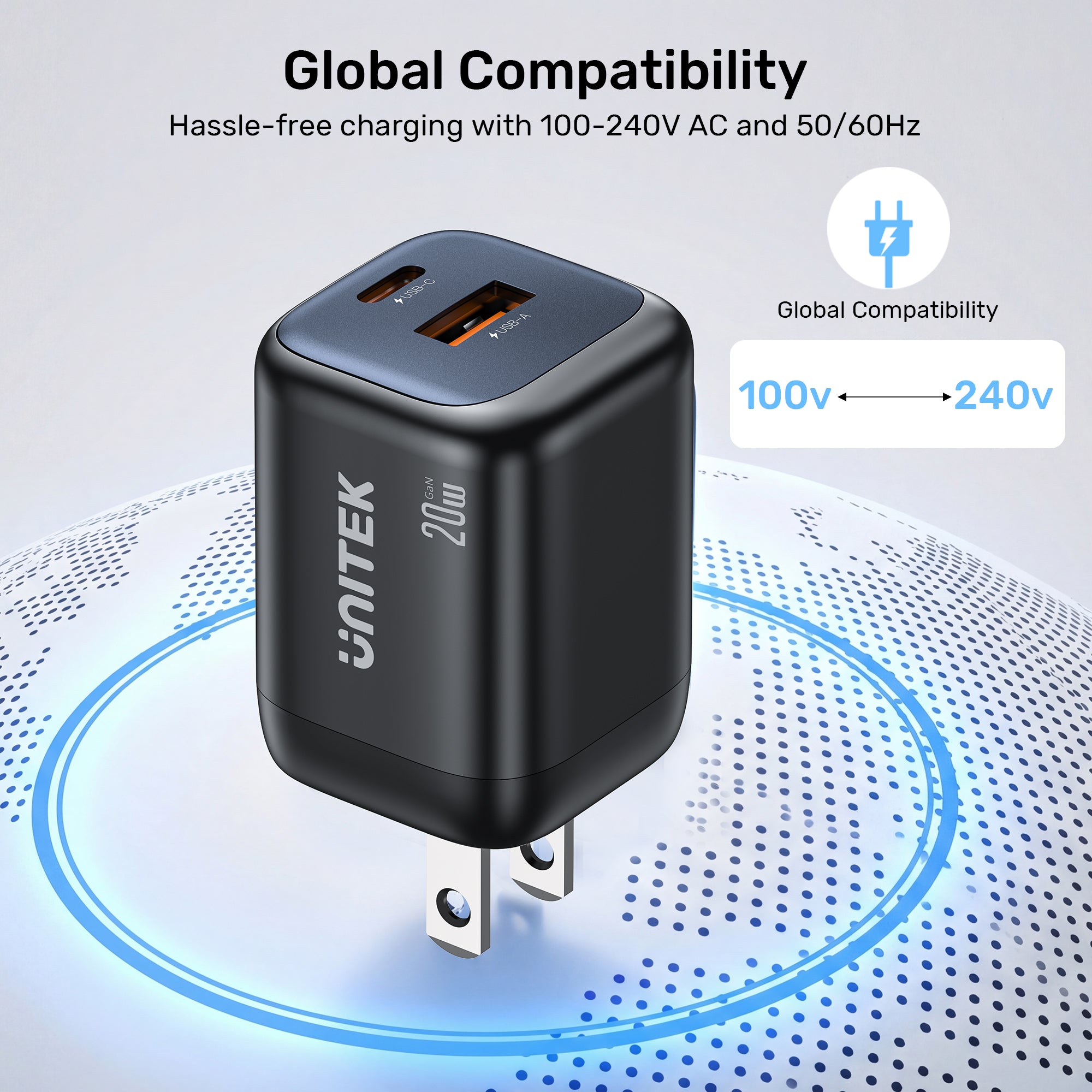 Zeno 20W Dual-Port Gan Wall Charger