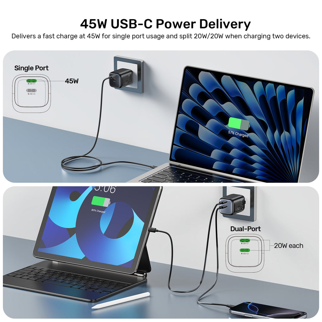 Zeno 45W GaN Wall Charger