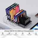 uCharge 120W 10-Port USB Smart Charging Station