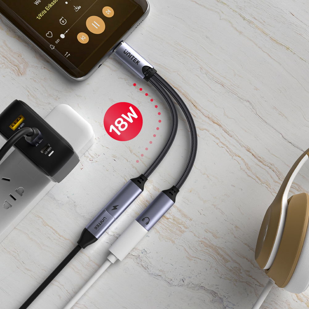 USB-C Splitter (2-in-1 USB C Headset & Charge Adapter)
