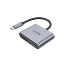 4K 60Hz USB-C to HDMI 2.0 and VGA Adapter with MST Dual Monitor