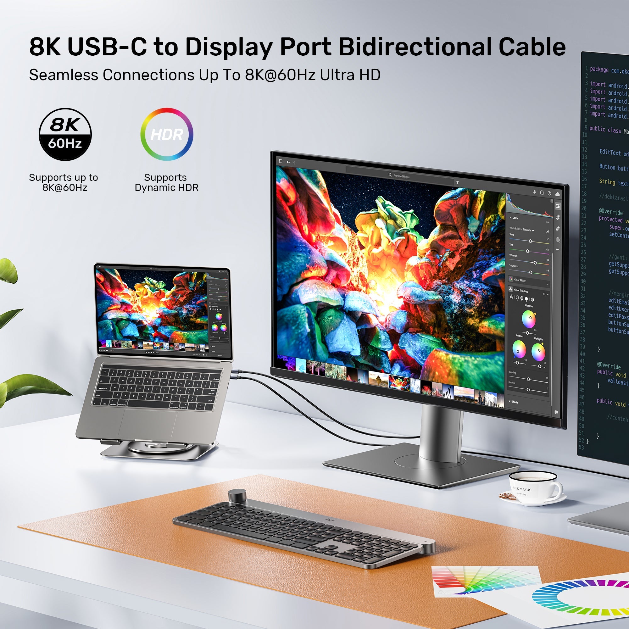 8K USB-C to DisplayPort Bi-Directional Cable